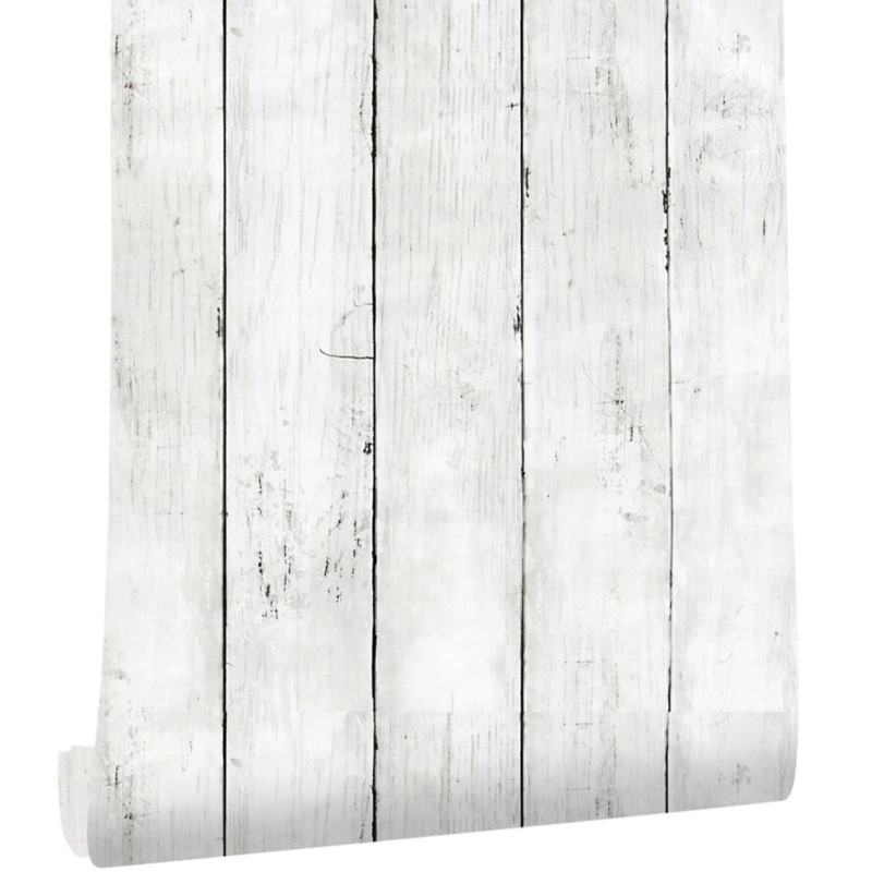 Woodworking Wallpaper - Fildişi Beyazı, Retro Tarzda, Ahşap Görünümlü,